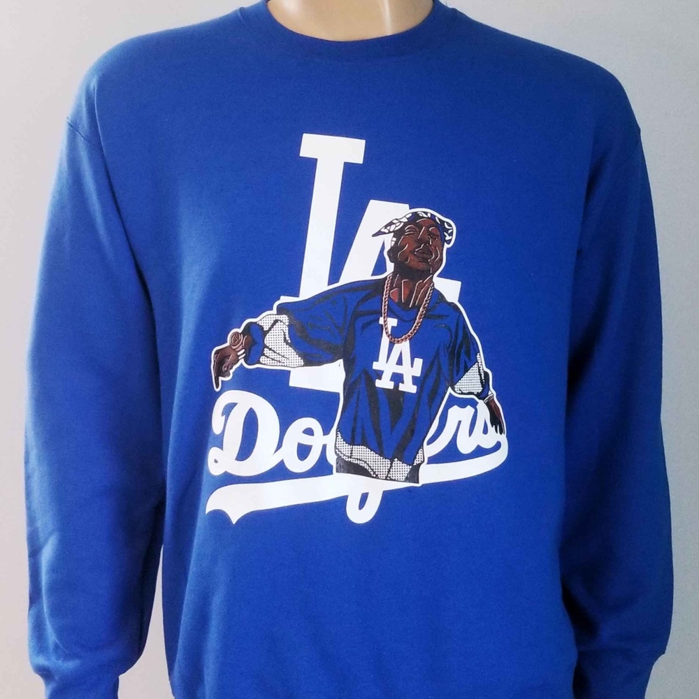 Men Tupac LA Dodgers Crewneck Sweater